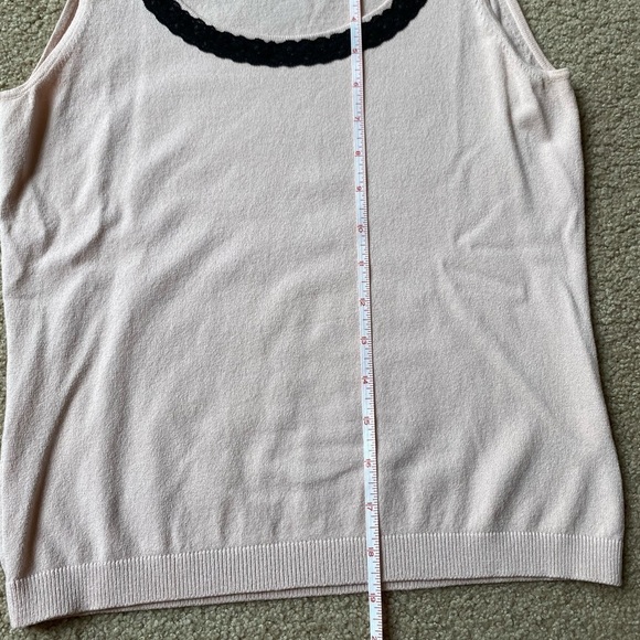 Anne Klein Sweater Set Cardigan Tank Top Pink Black Floral - Picture 8 of 10